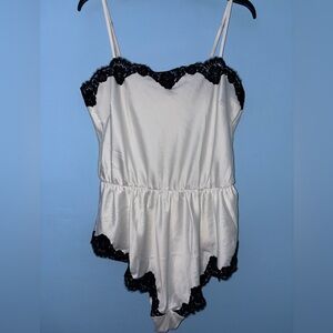 Victoria's Secret White Chemise with Black Lace